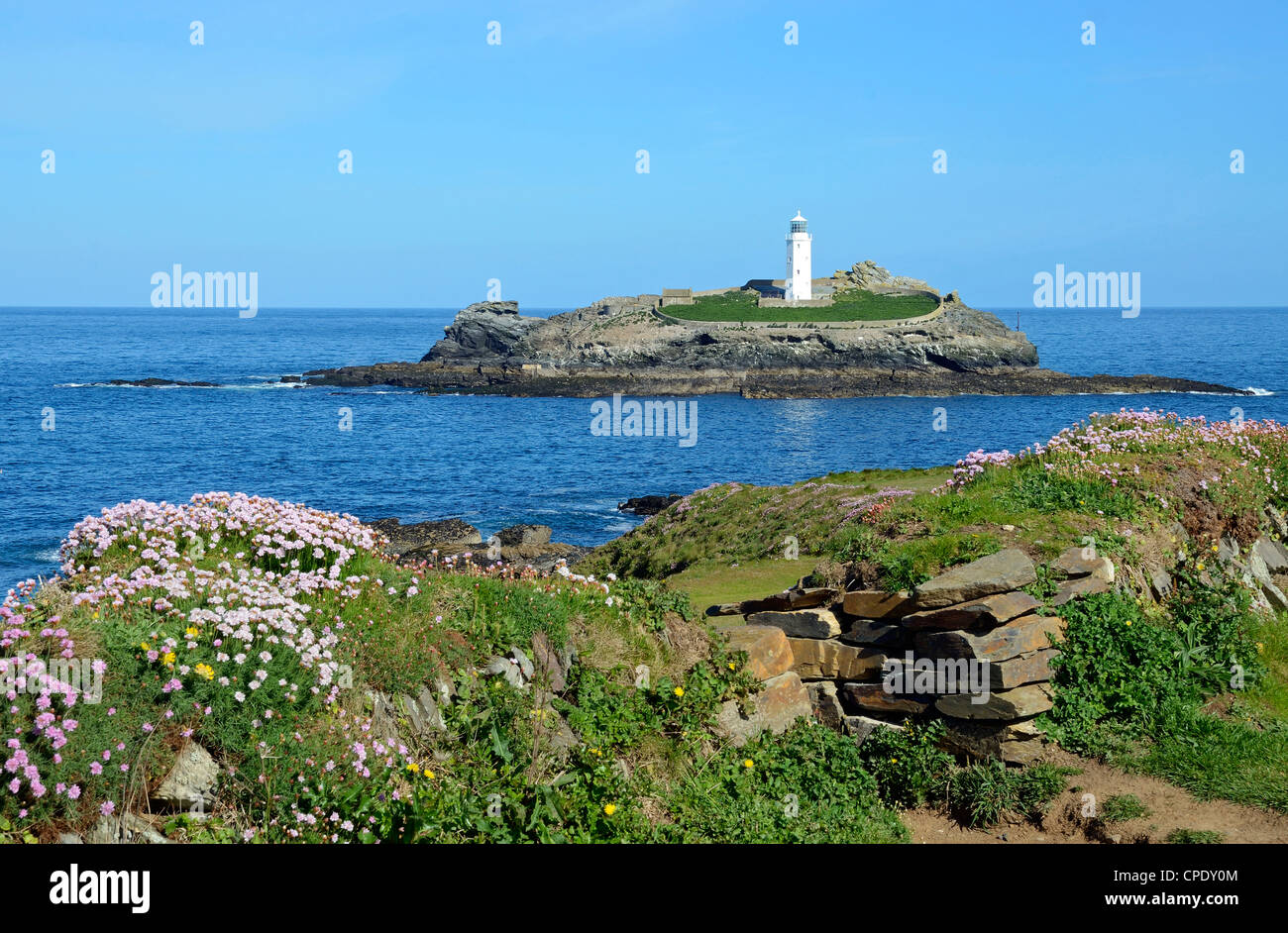 Godrevy Leuchtturm in der Nähe von Hayle in Cornwall, England, UK Stockfoto