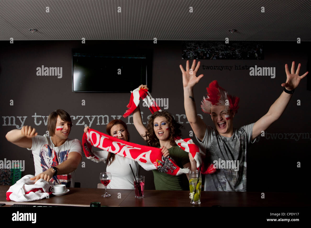 Fußball-Fans während der Euro 2012 in Polen Stockfoto
