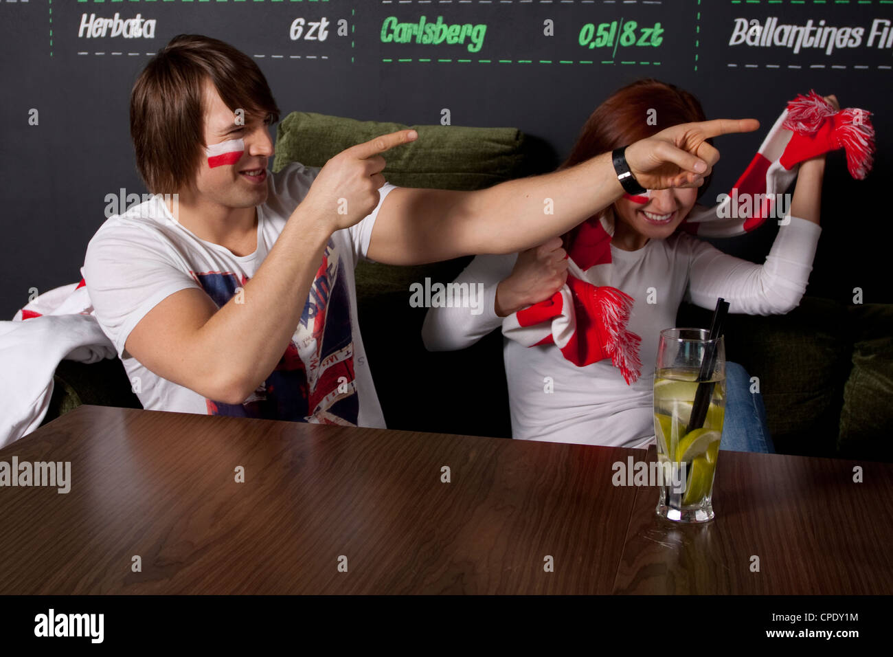 Fußball-Fans während der Euro 2012 in Polen Stockfoto
