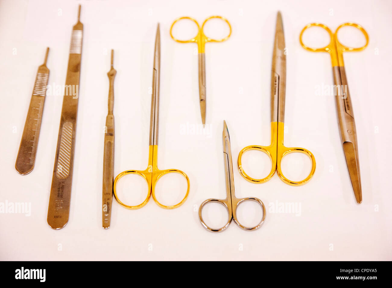 Instrumente und Instrumente aus dem medizinischen Betriebsabläufe Stockfoto