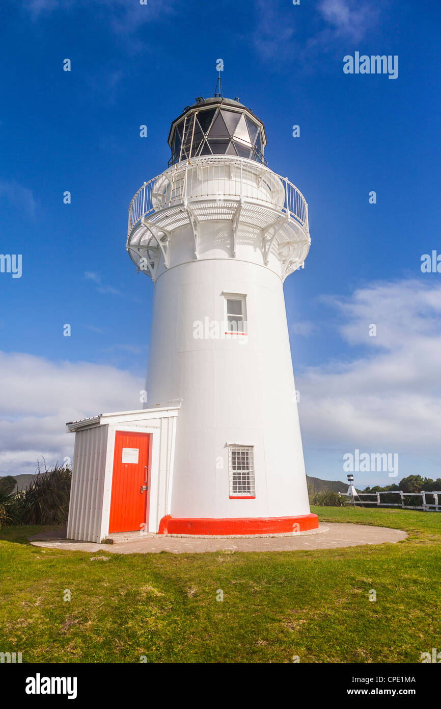 East Cape Lighthouse, am östlichsten Punkt Neuseelands. Stockfoto