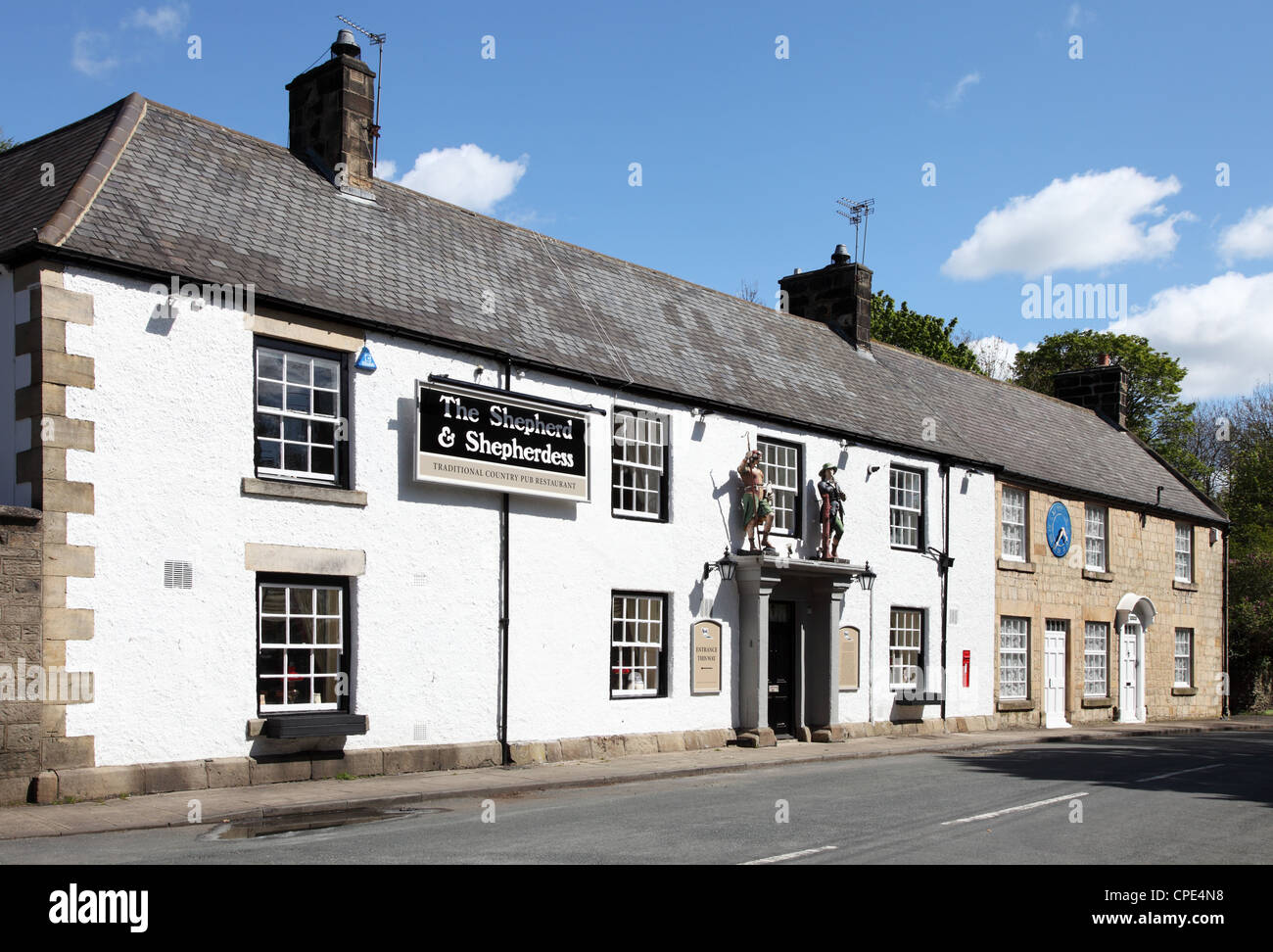 Schäfer und Schäferin Pub und Holly House Ferienhaus Beamish, north East England UK Stockfoto