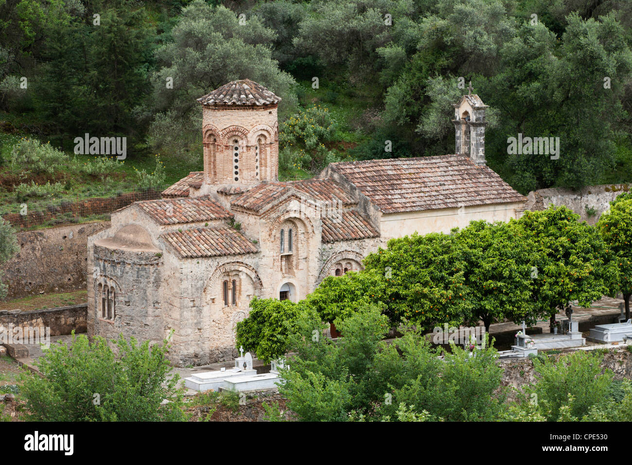 Ayios Nikolaos byzantinische Kirche, in der Nähe von Samonas, weißen Berge (Lefka Ori), Region Chania, Kreta, griechische Inseln, Griechenland, Europa Stockfoto
