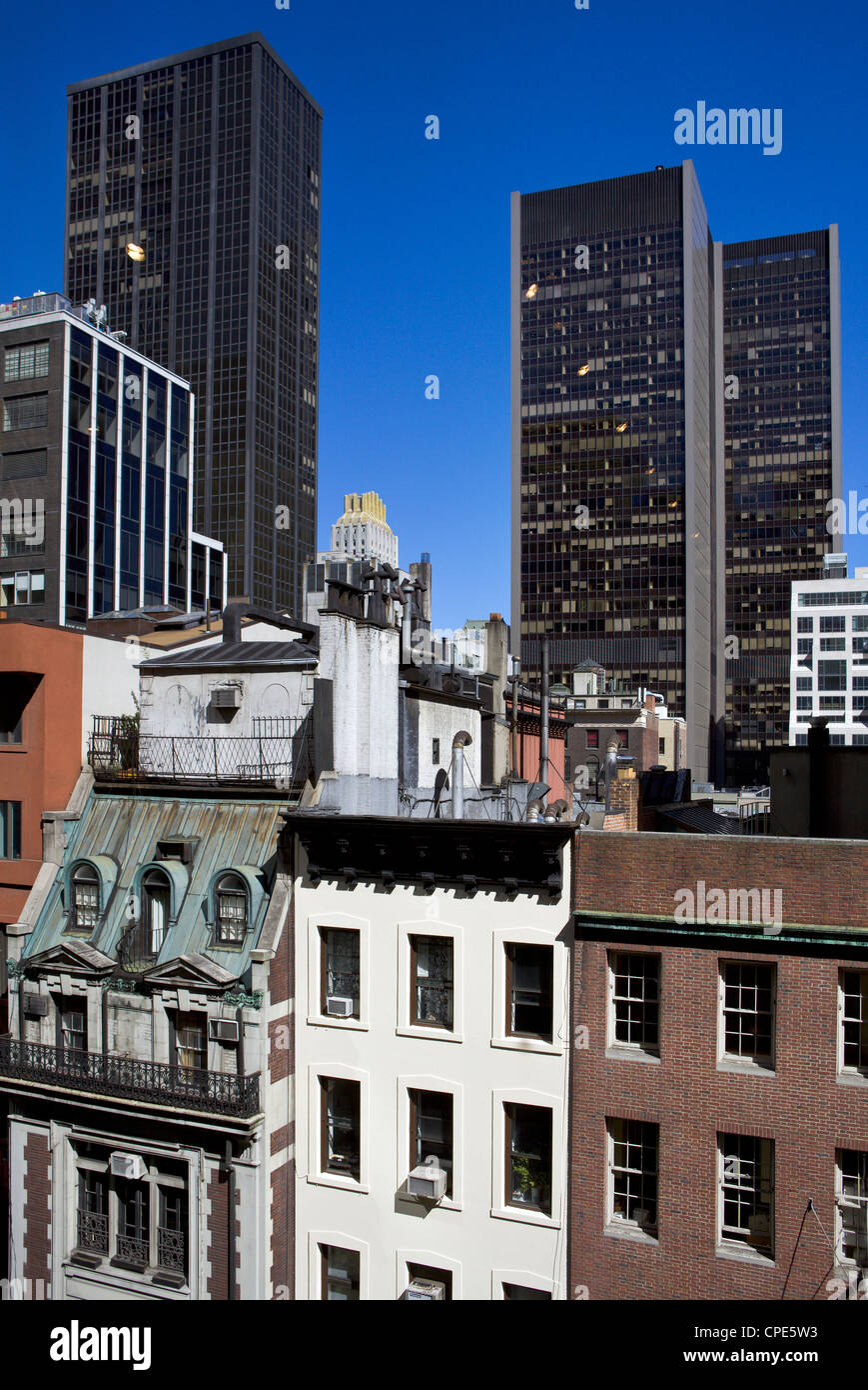 Verschiedene Baustile in Manhattan, New York City, New York, Vereinigte Staaten von Amerika, Nordamerika Stockfoto