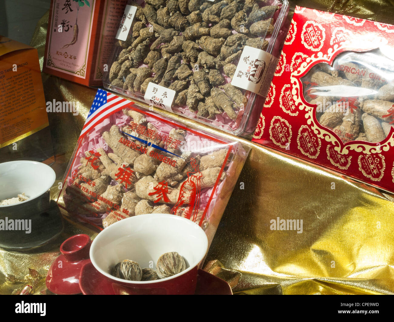 Speichern Sie Fenster Anzeige, Chinatown, NYC Stockfoto
