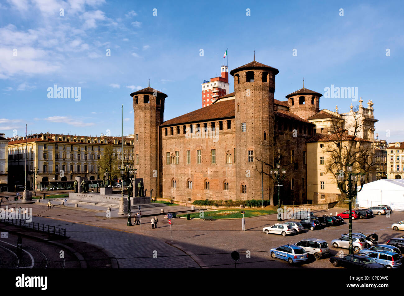 Europa Italien Piemont Turin Piazza Castello Palazzo Madama Stockfoto