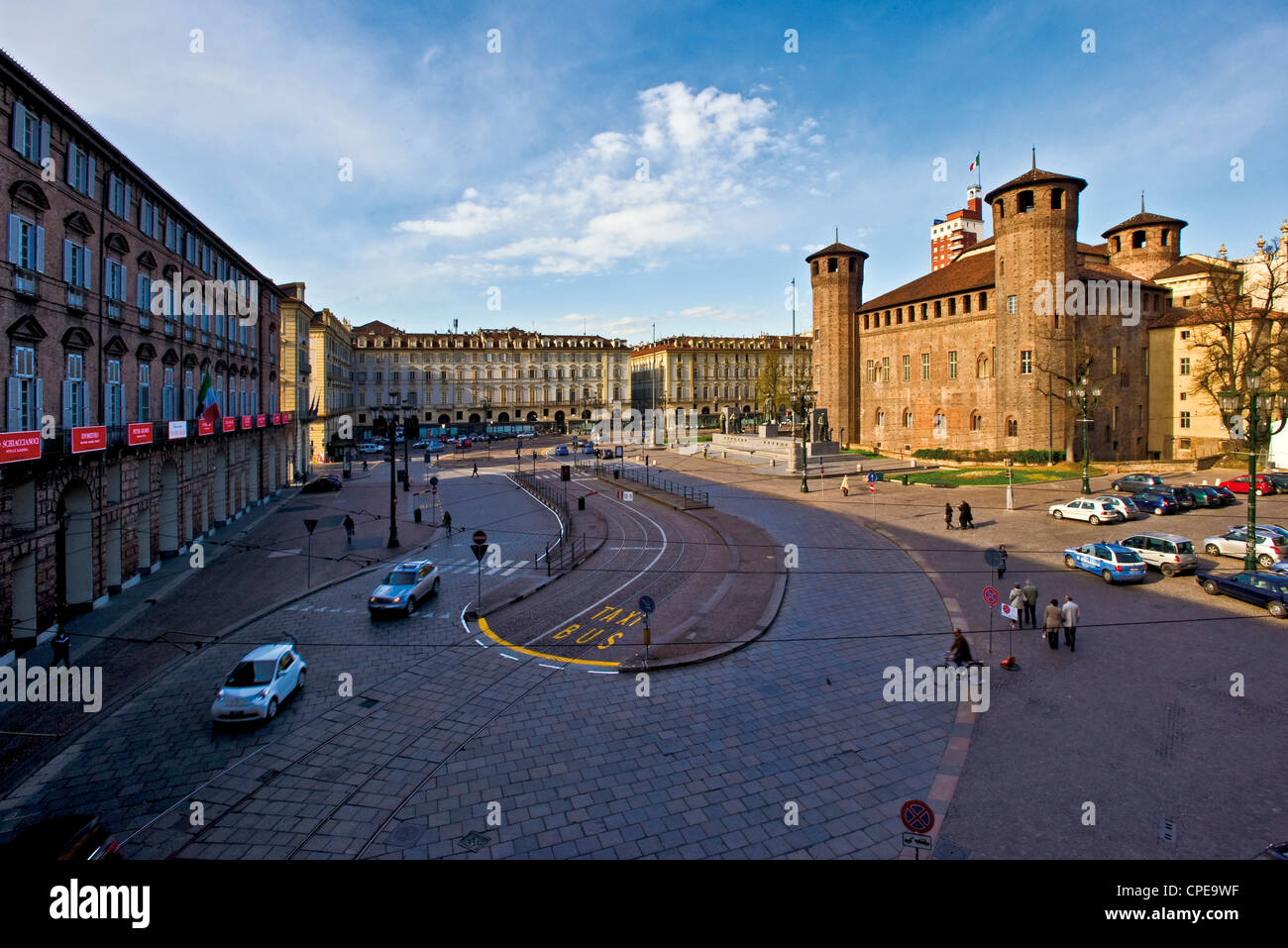 Europa Italien Piemont Turin Piazza Castello Palazzo Madama Stockfoto