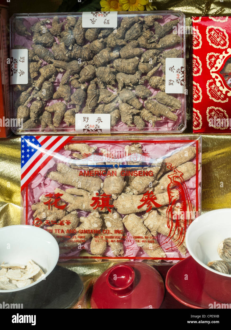 Speichern Sie Fenster Anzeige, Chinatown, NYC Stockfoto