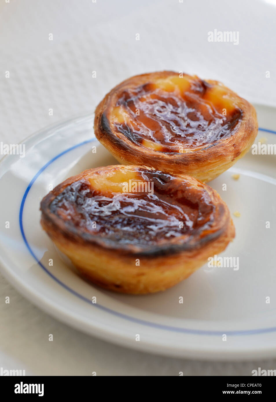portugiesischer Pudding Kuchen Stockfoto