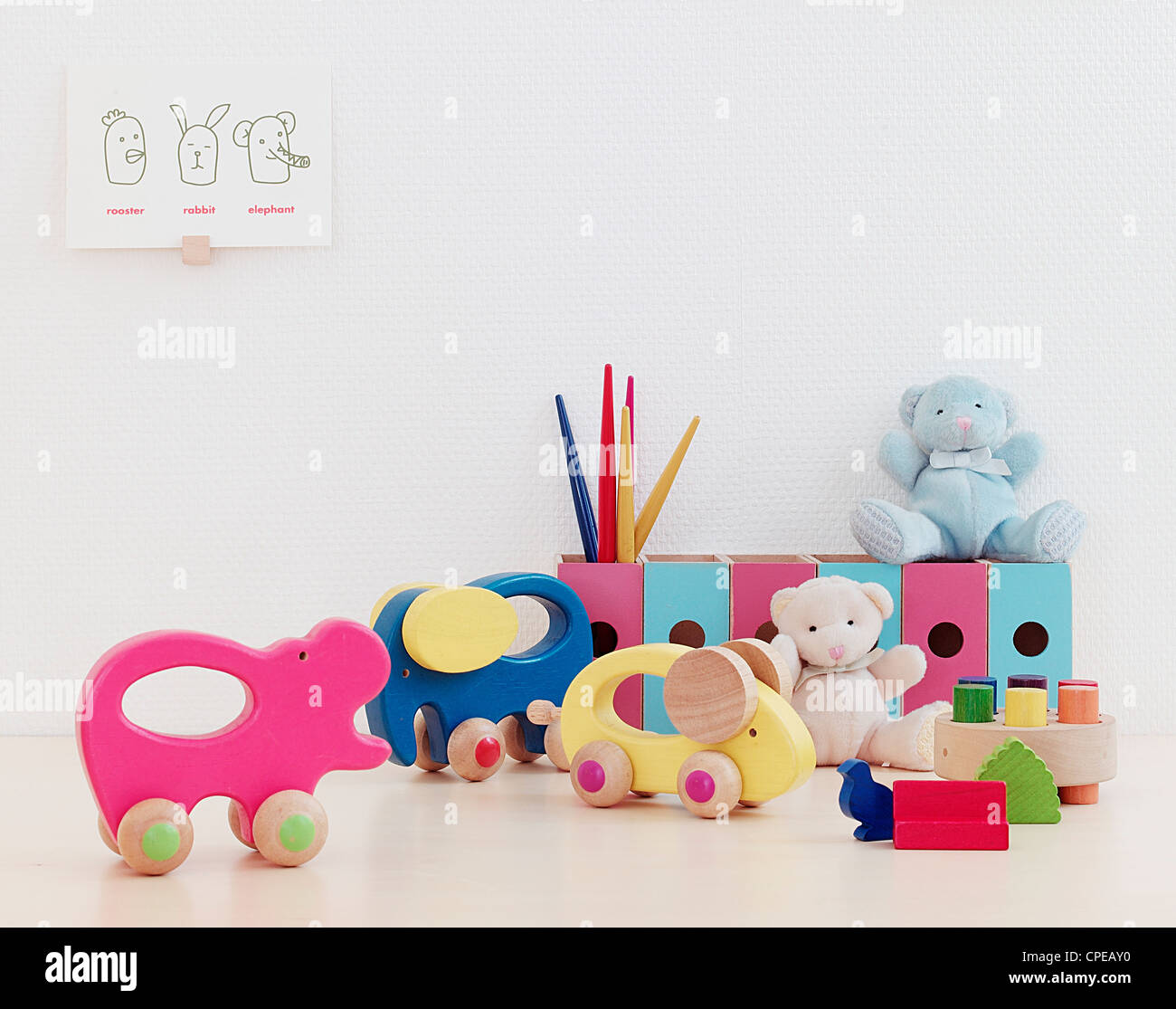 Kinderzimmer, Spielzeug-Sortiment Stockfoto