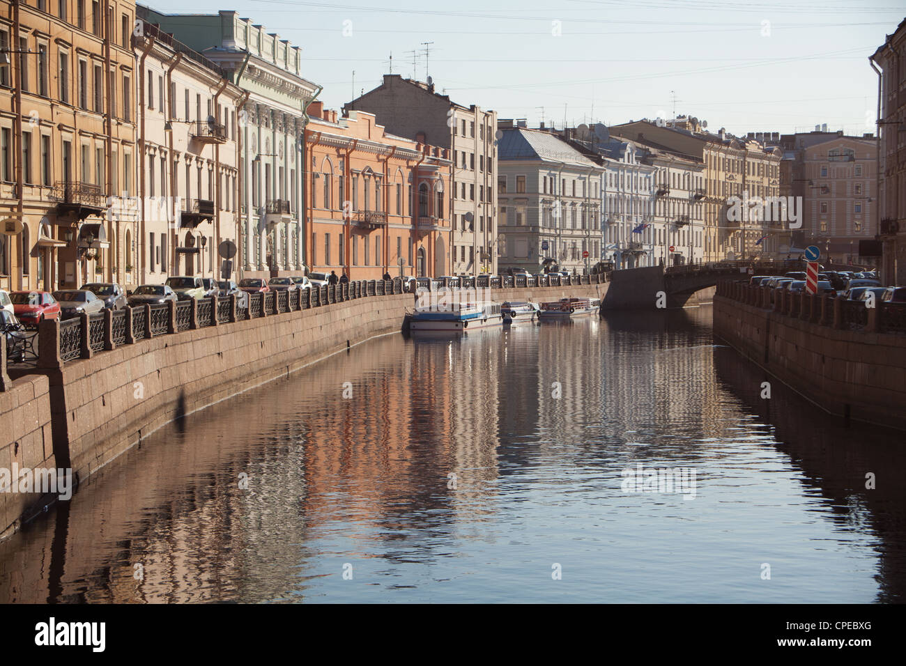 Moyka River, St. Petersburg, Russland. Stockfoto