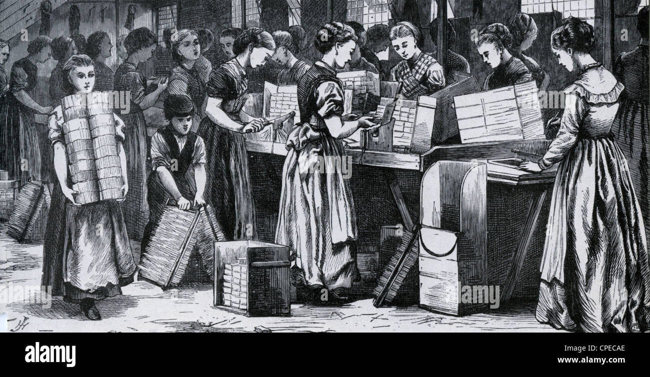 MATCH FACTORY im Londoner EASTEND um 1880 Stockfoto