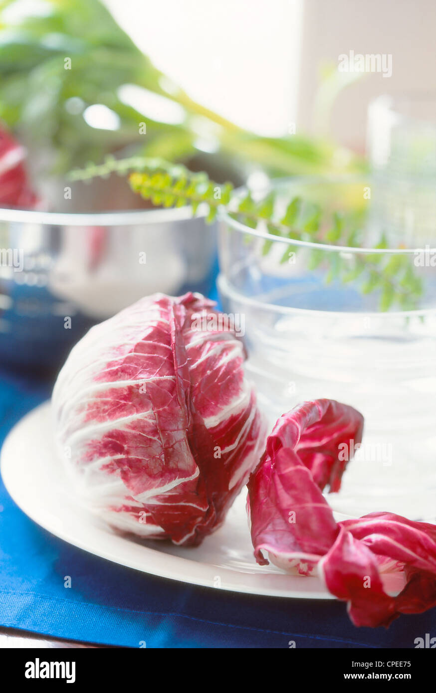 Rotkohl In Platte Stockfoto