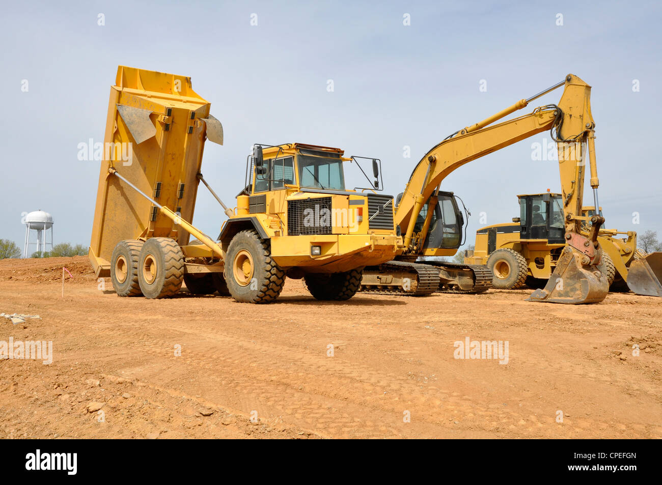 Baufahrzeuge, für die Ausgrabung in der Bauindustrie verwendet Stockfoto