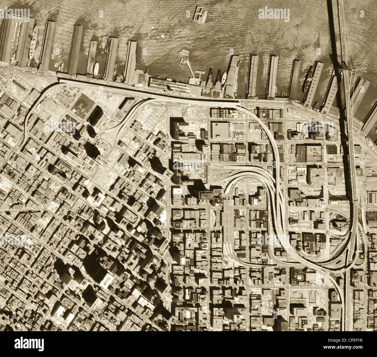 historische Luftaufnahme San Francisco, Kalifornien 1968 Stockfoto