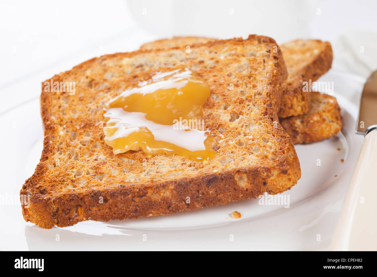 Manuka Honig, eine Spezialität von Neuseeland, ist bekannt für seine antibakterielle und heilenden Eigenschaften. Stockfoto