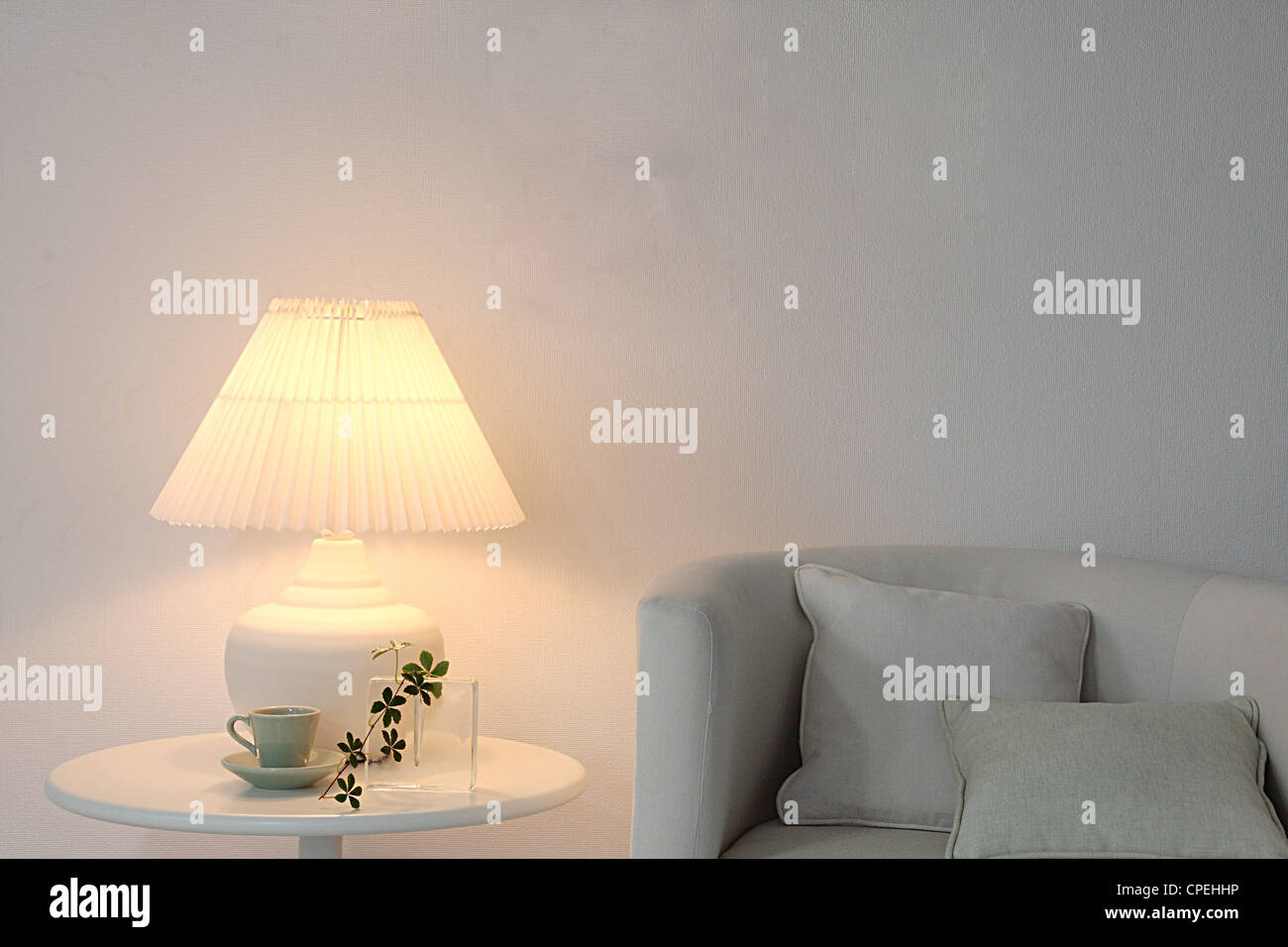 Licht im Wohnzimmer Stockfoto
