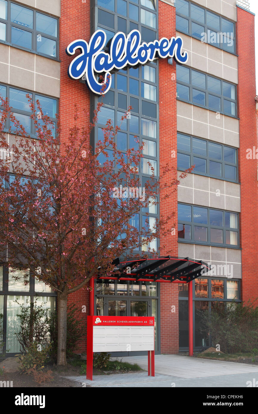 Hauptsitz der deutschen Schokoladenfabrik in Halle Stockfoto