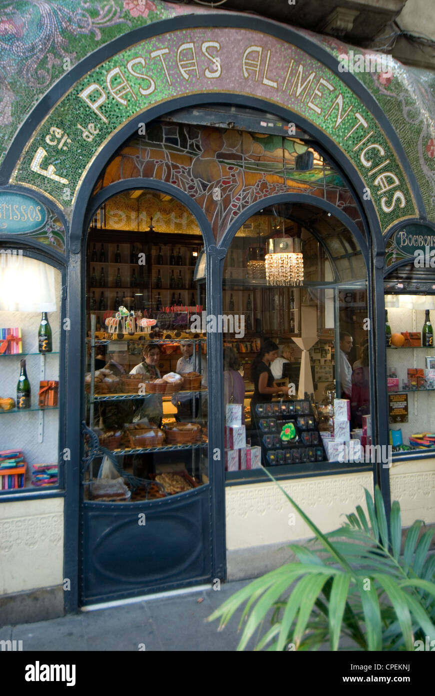 Jugendstil-Shop, die Ramblas, Barcelona, Katalonien, Spanien Stockfoto