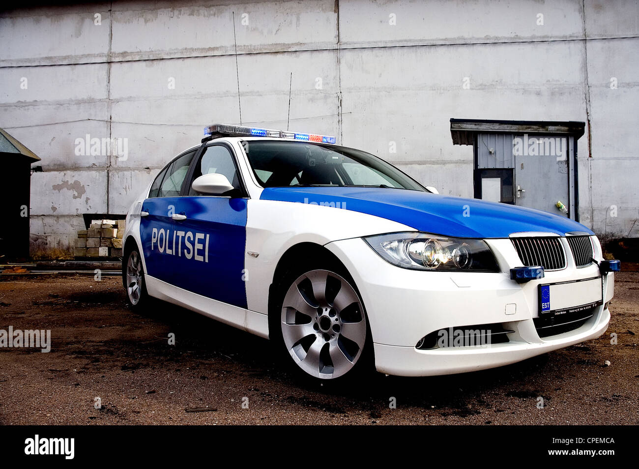 Estnische Polizei-Auto Stockfoto