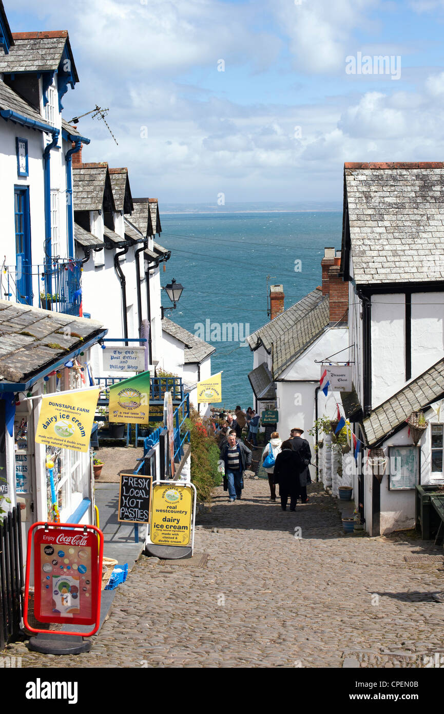 Clovelly. Historischen Privatbesitz traditionelle Devon Dorf. England Stockfoto