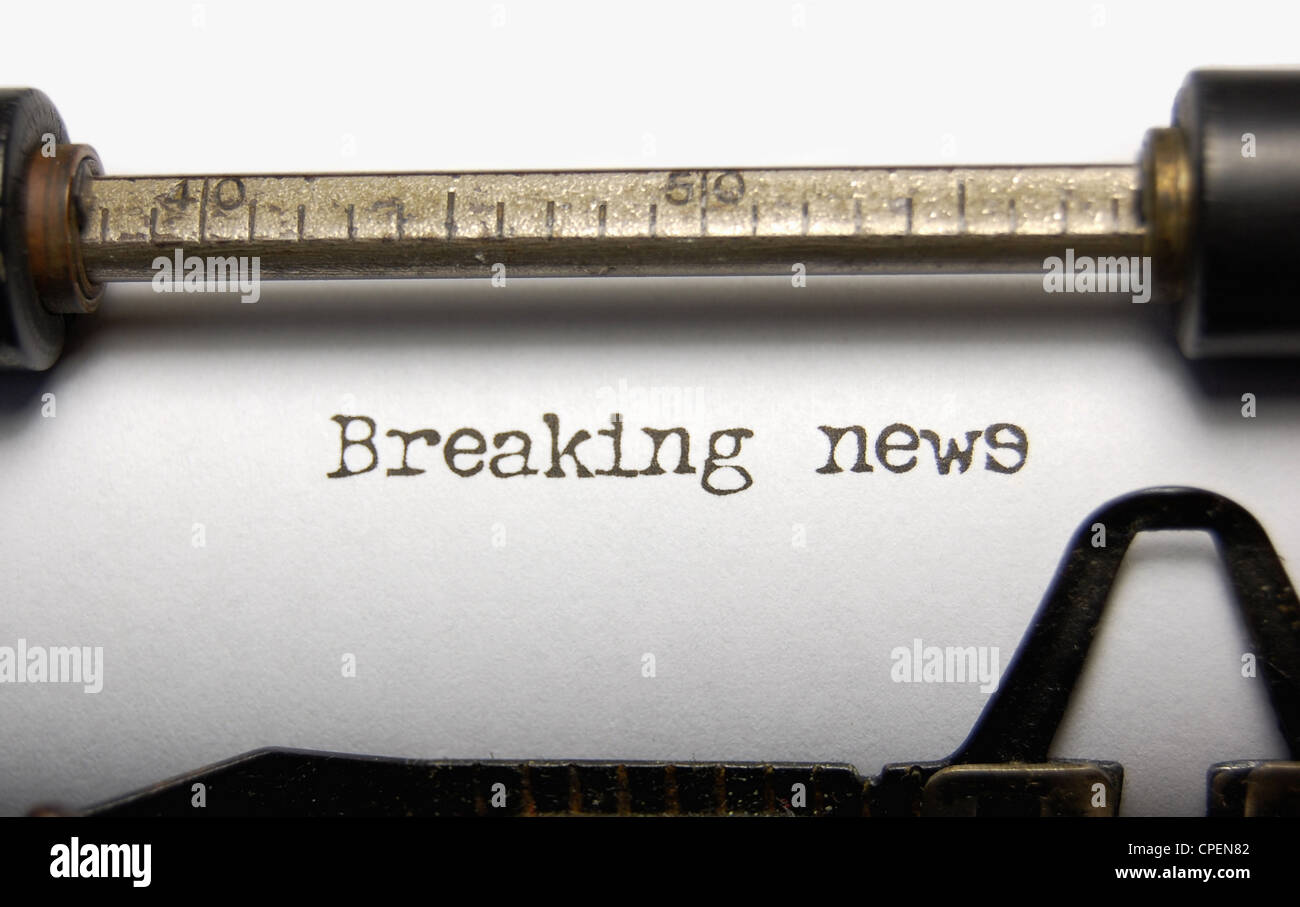Breaking News alte Schreibmaschine Stockfoto Breaking News alte Schreibmaschine Stockfoto