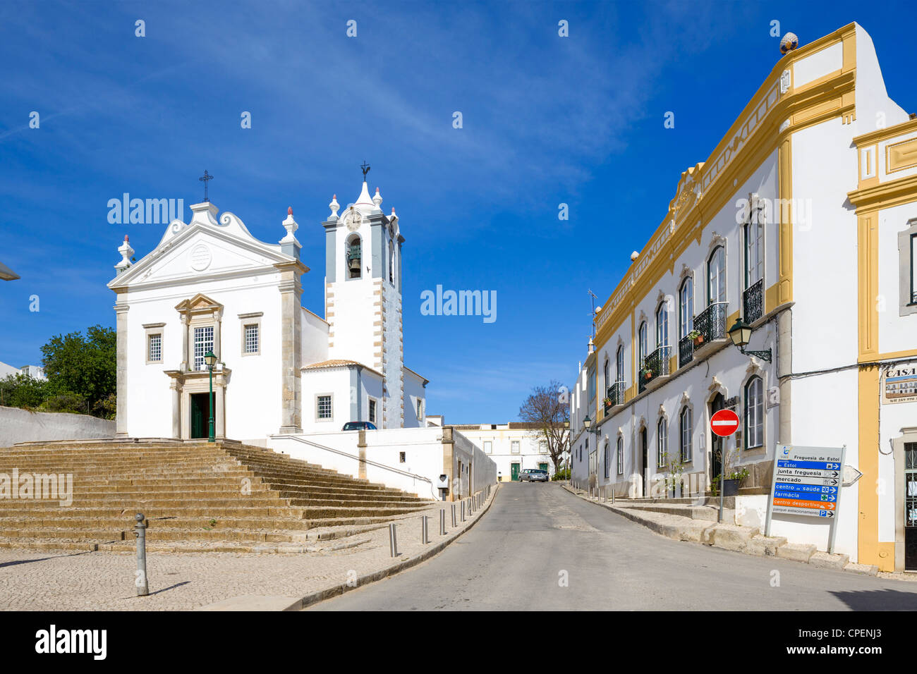 Zentrum des Dorfes Estoi, Algarve, Portugal Stockfoto