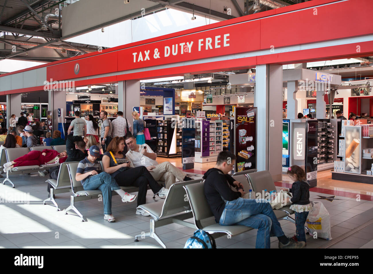 Steuer- und zollfreien Shopping Center im internationalen Flughafen "Scheremetjewo", Moskau, Russland Stockfoto