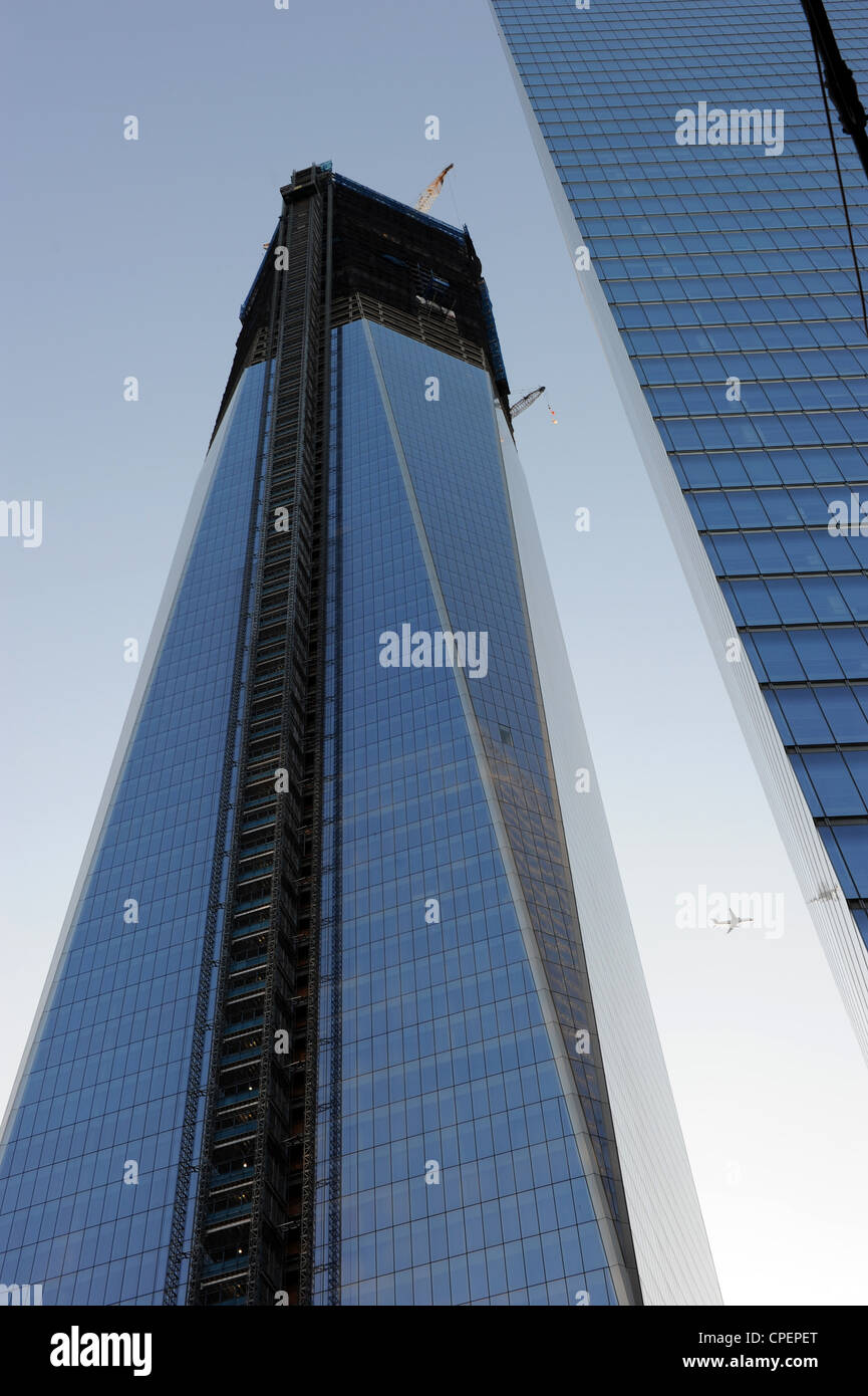 Bau des One World Trade Center 1WTC, New York Stockfoto