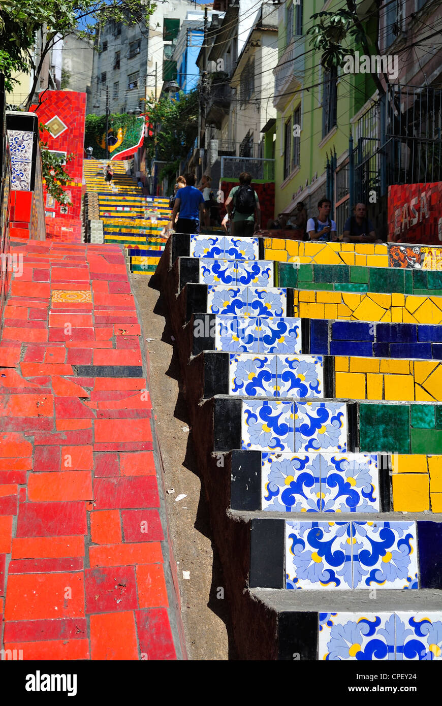 Lapa-Rio De Janeiro-Brasilien-Escadaria-Selarón (Selaron Treppe) Stockfoto