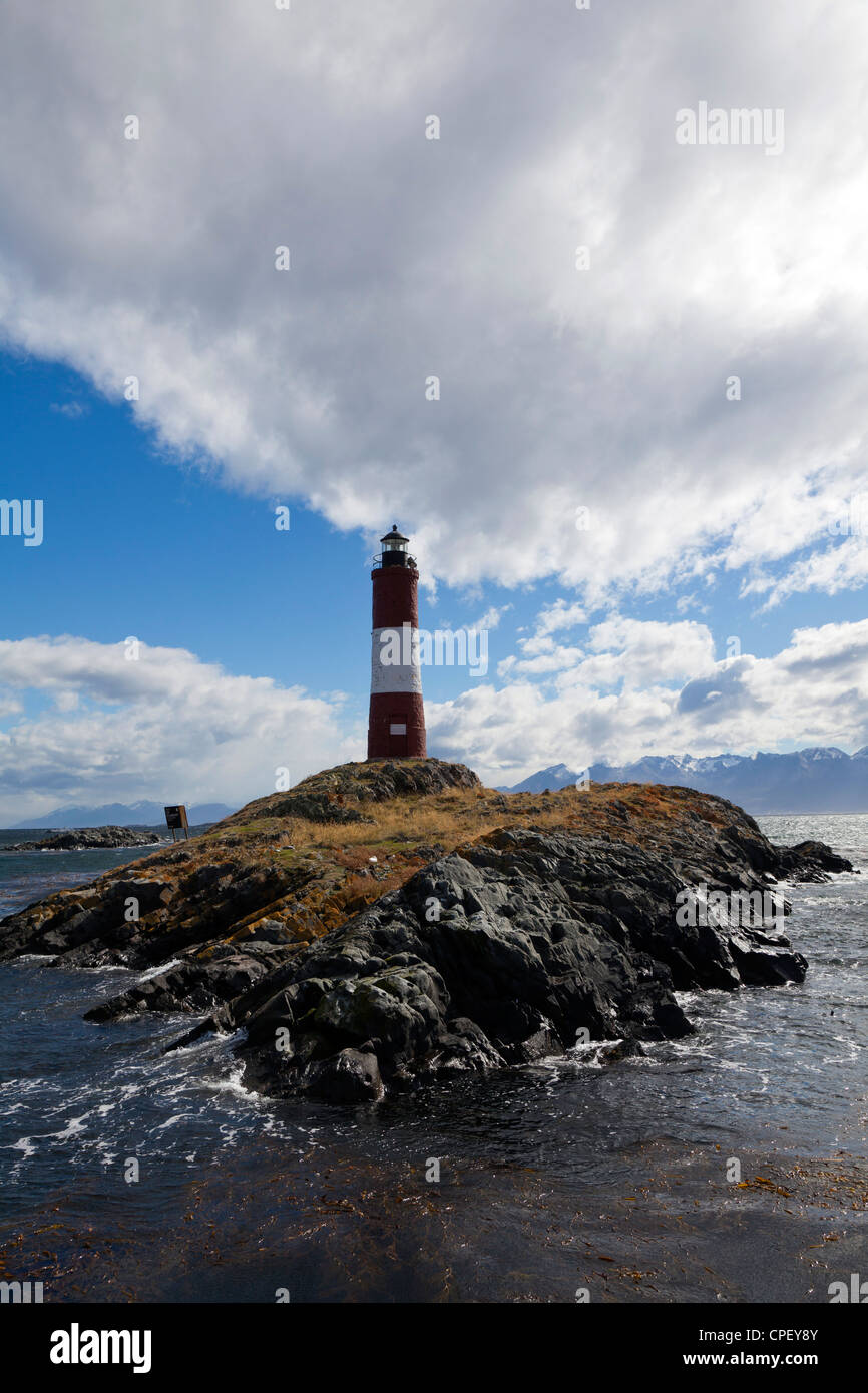 Les légions Leuchtturm im Beagle-Kanal, Feuerland, Argentinien Stockfoto