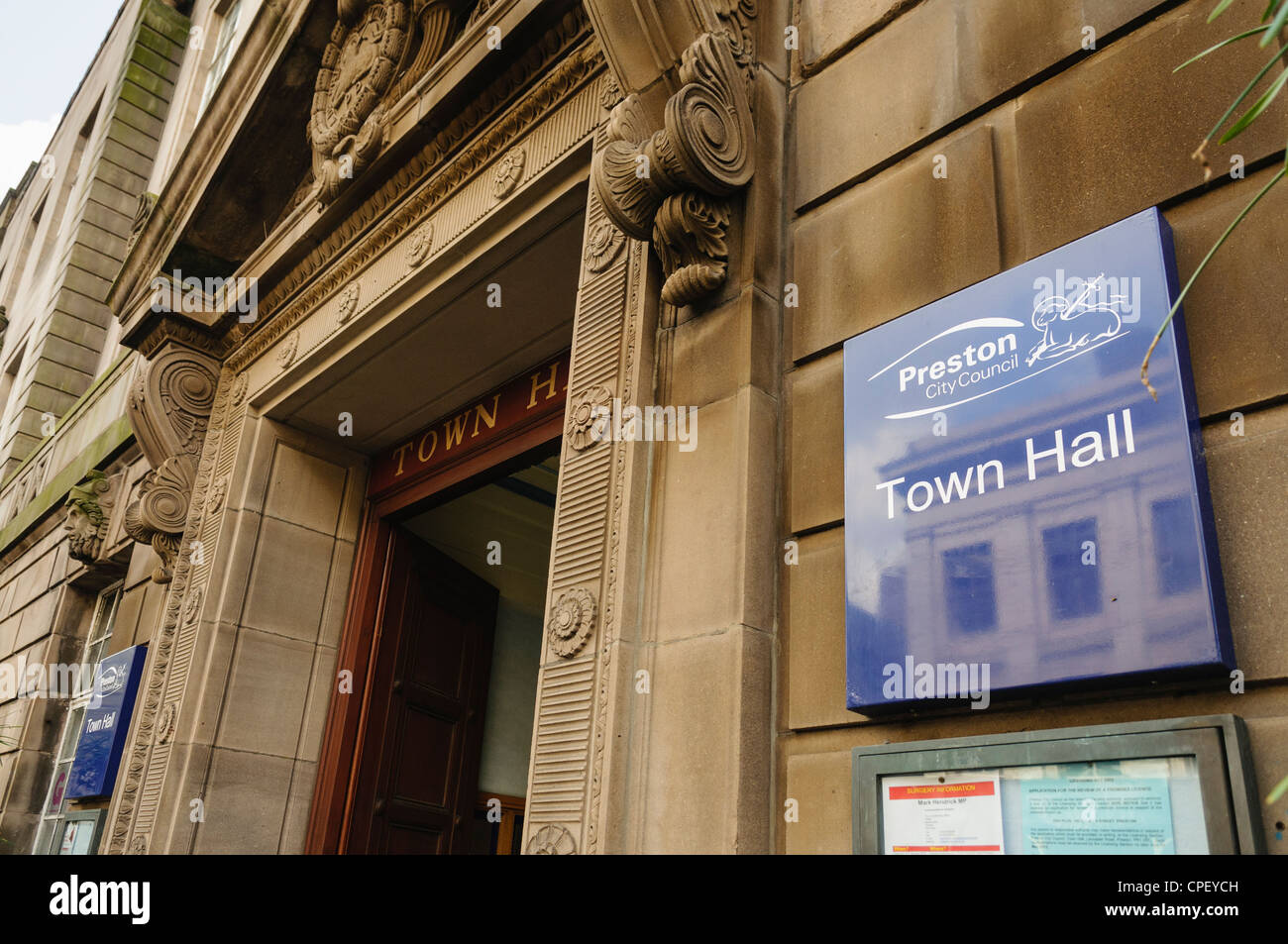 Preston Rathaus, Haus des Stadtrates von Preston Stockfoto