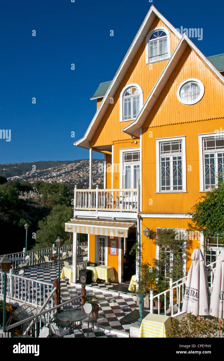 Brighton Hotel Cerro Concepción Valparaiso Chile Stockfoto