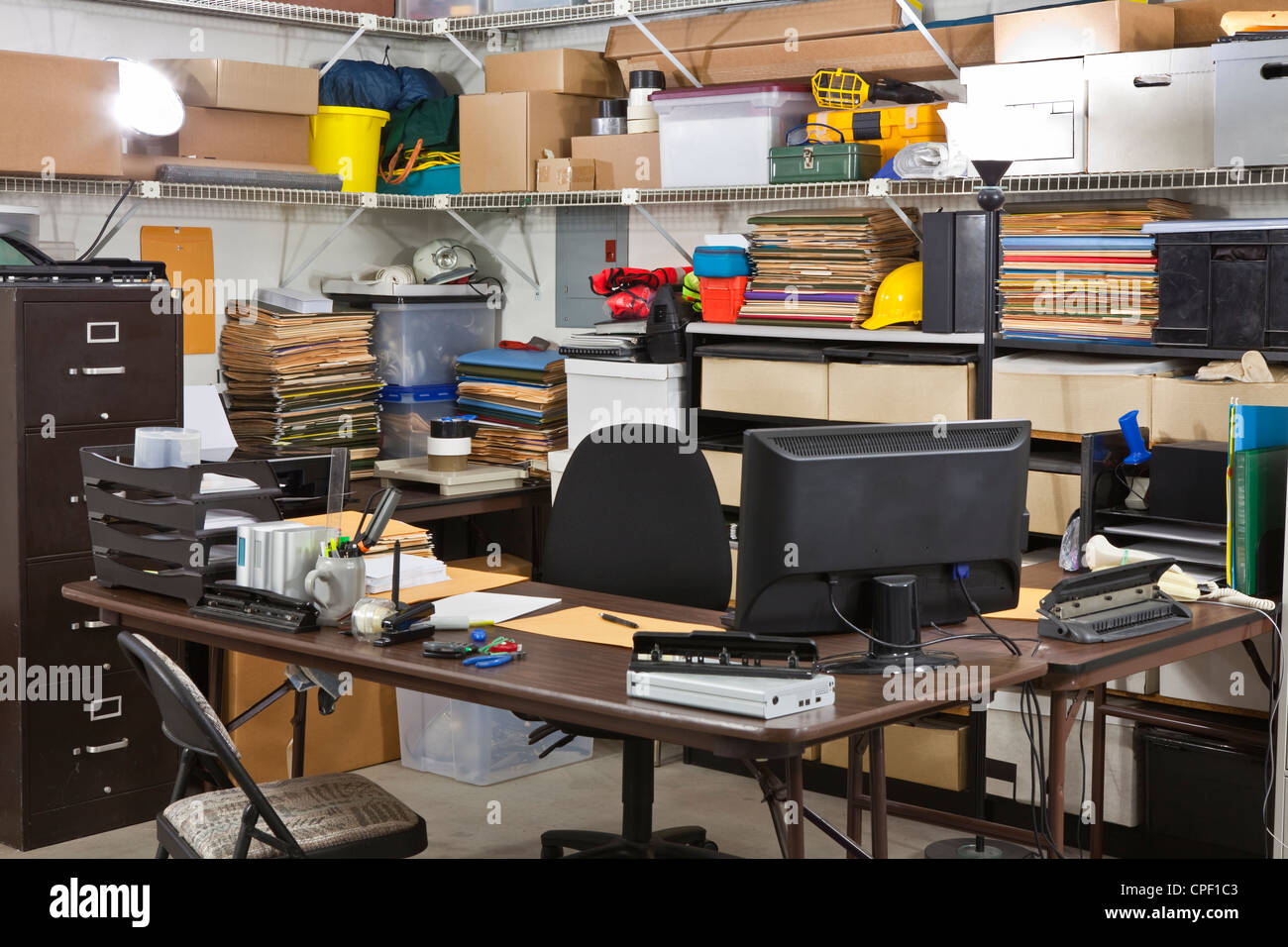 Belebten Lager Büro Versand und empfangende Abteilung Rezeption. Stockfoto