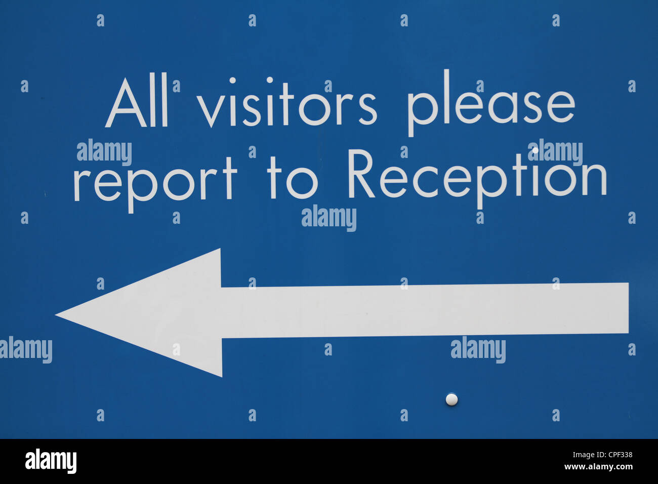 Empfang unterschreiben alle Besucher-Berichts Stockfoto