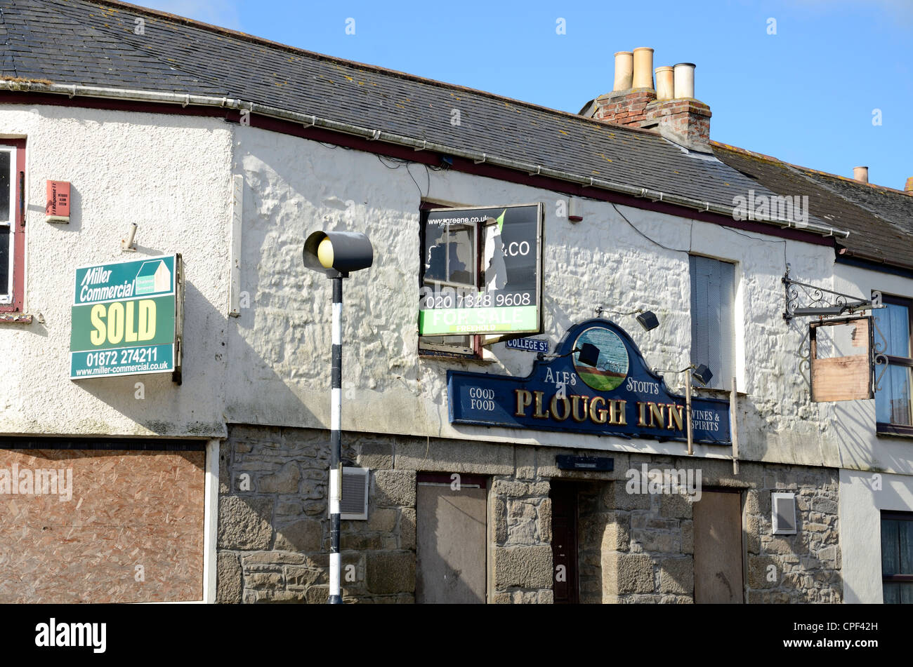 A geschlossen Stammtischen in Cornwall, Großbritannien Stockfoto