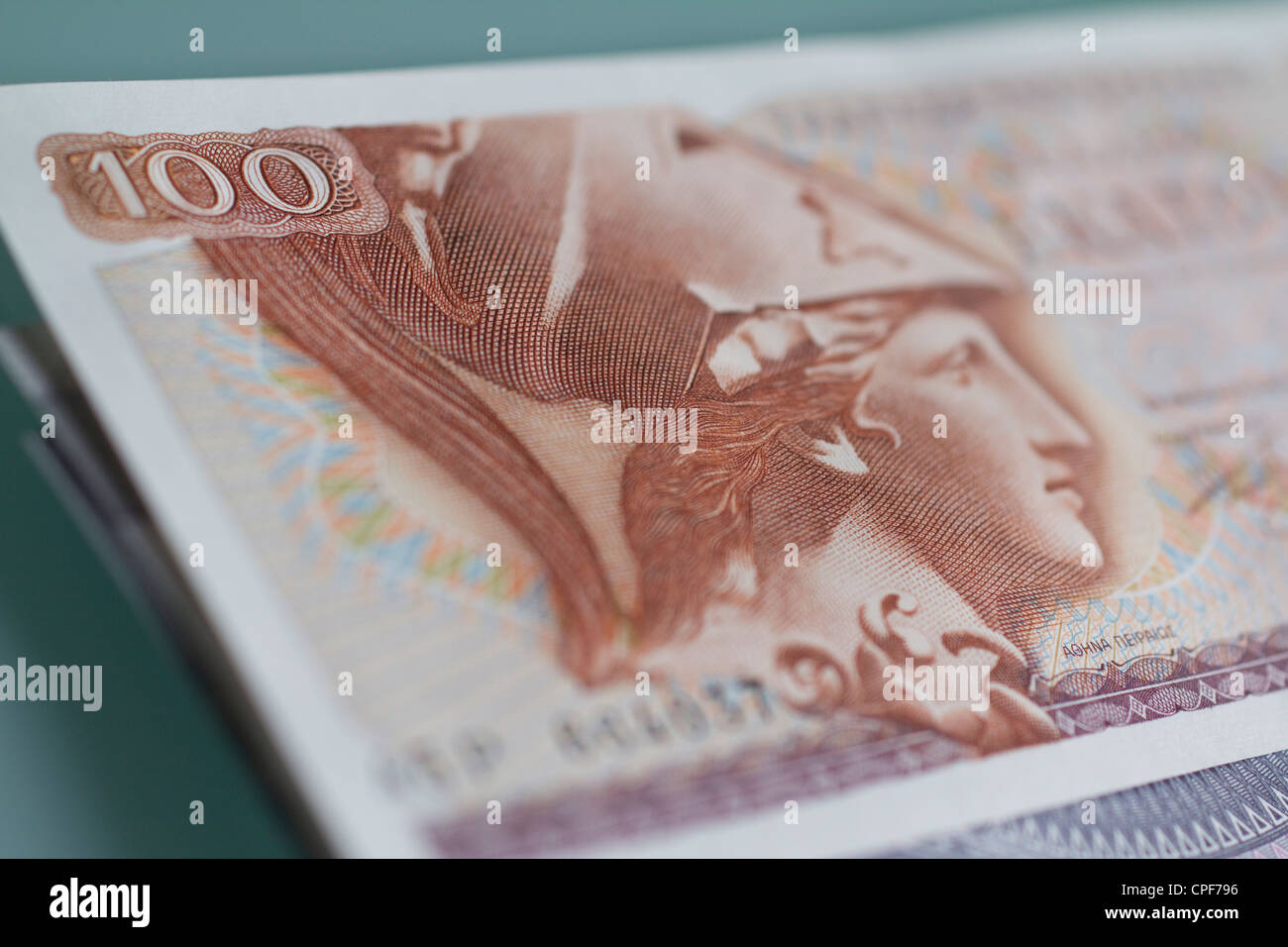Geldscheine Geld Cash Drachme Währung Griechenlands vor Euro Stockfoto
