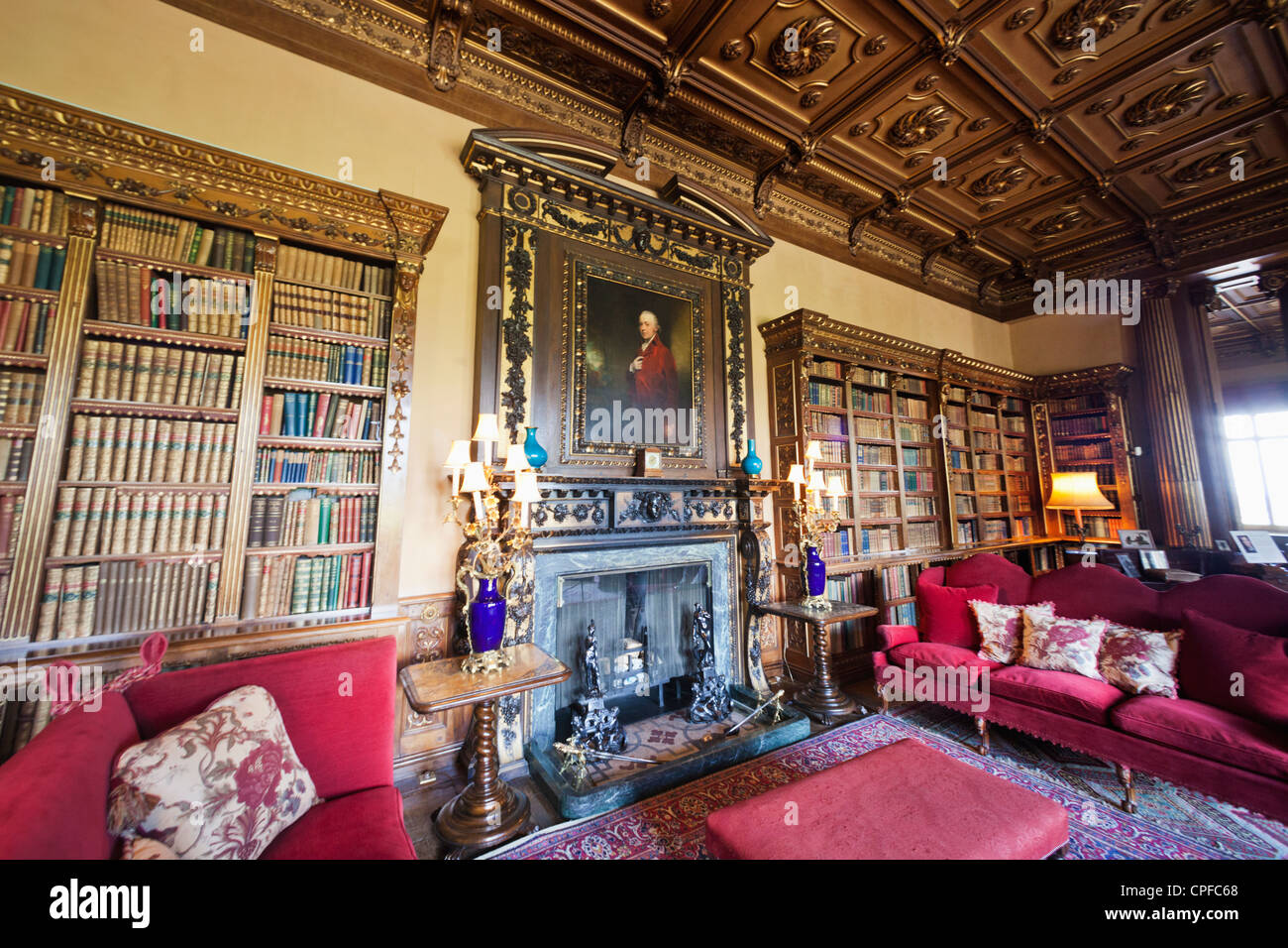 England Berkshire Highclere Castle Die Doppel Bibliothek