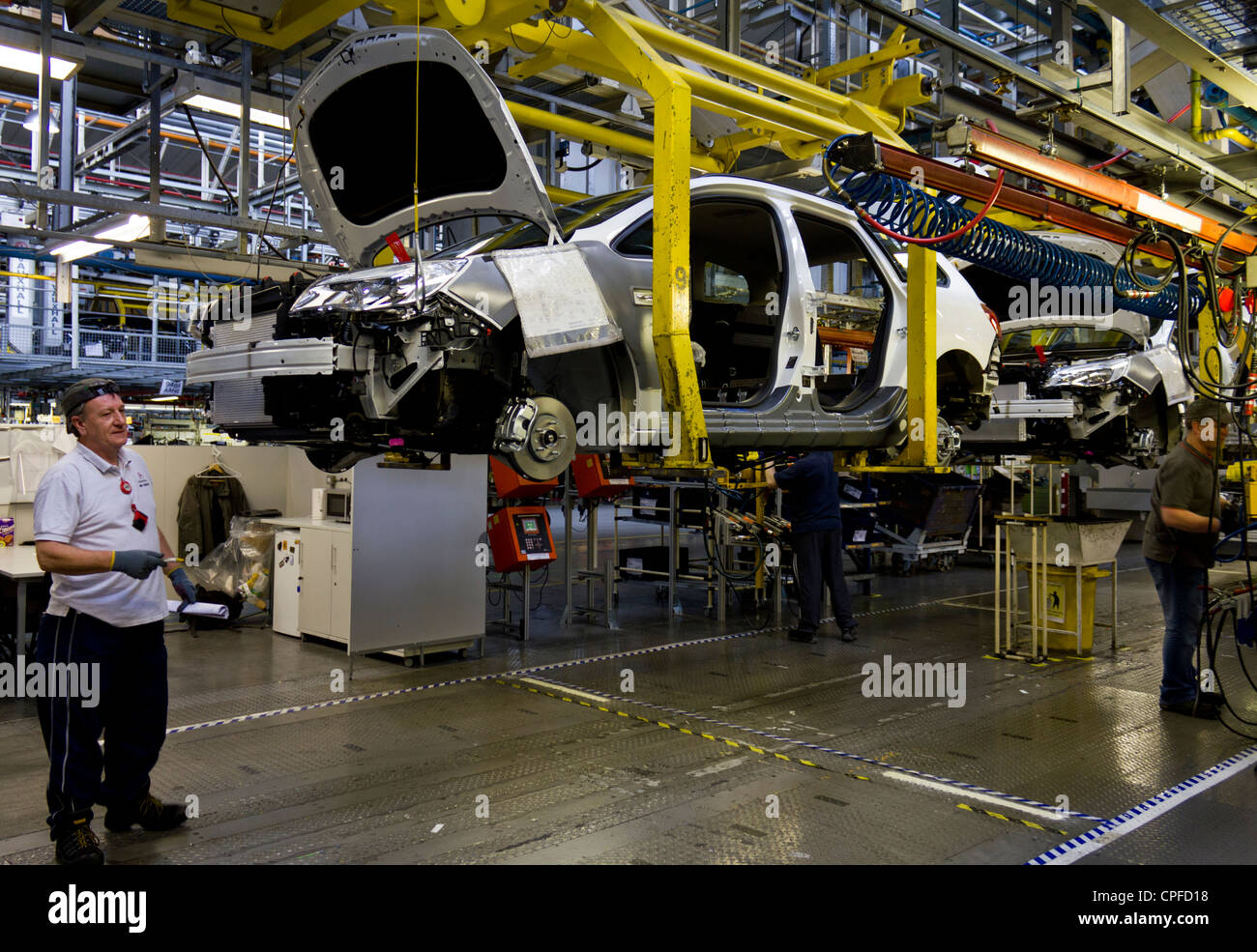 Das Fließband bei Vauxhall Fabrik, Ellesmere Port, Vauxhall Astra Stockfoto