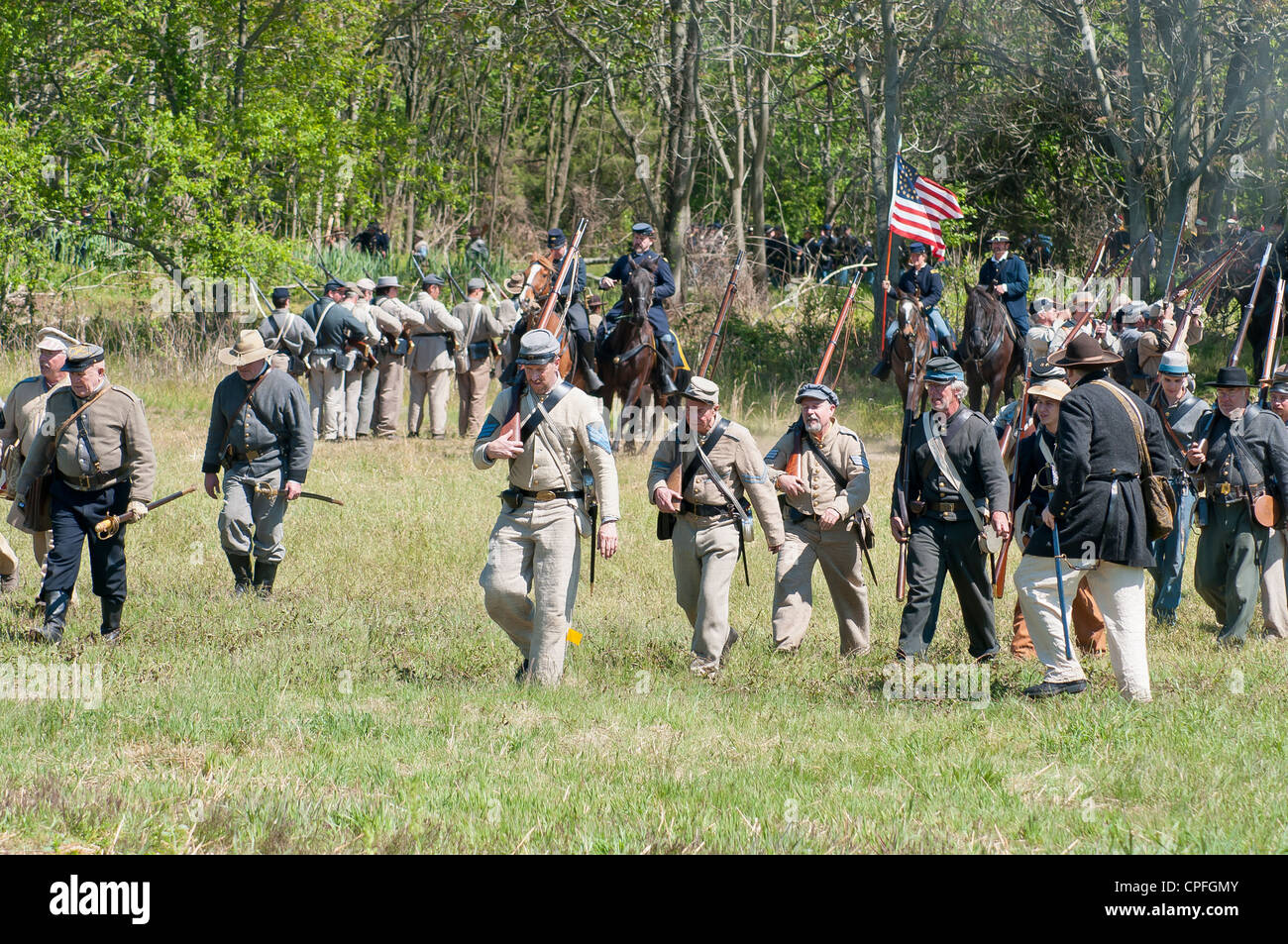 Kampf, Confederate States Army vor, Civil War Reenactment, Bensalem