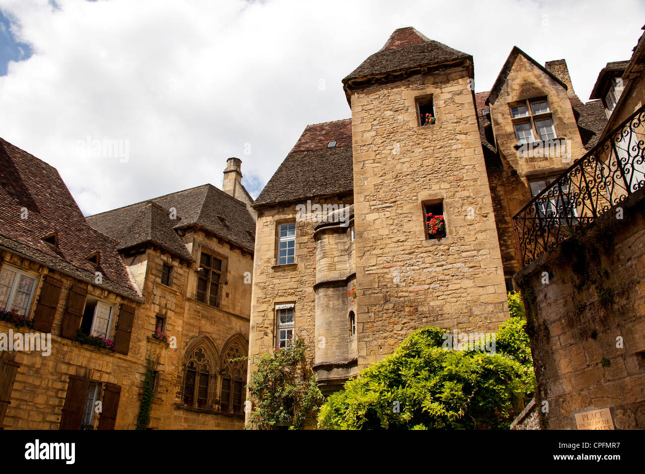Mittelalterliches Dorf von Sarlat Frankreich Stockfoto