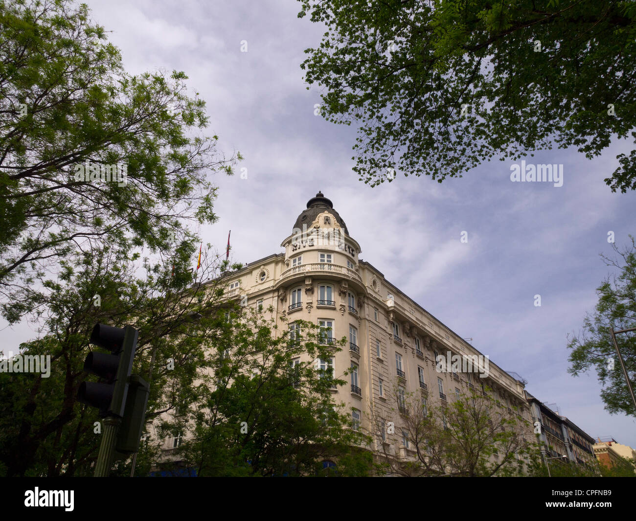 Ritz Hotel Gebäudefassade in Madrid, Spanien, Europa Stockfoto