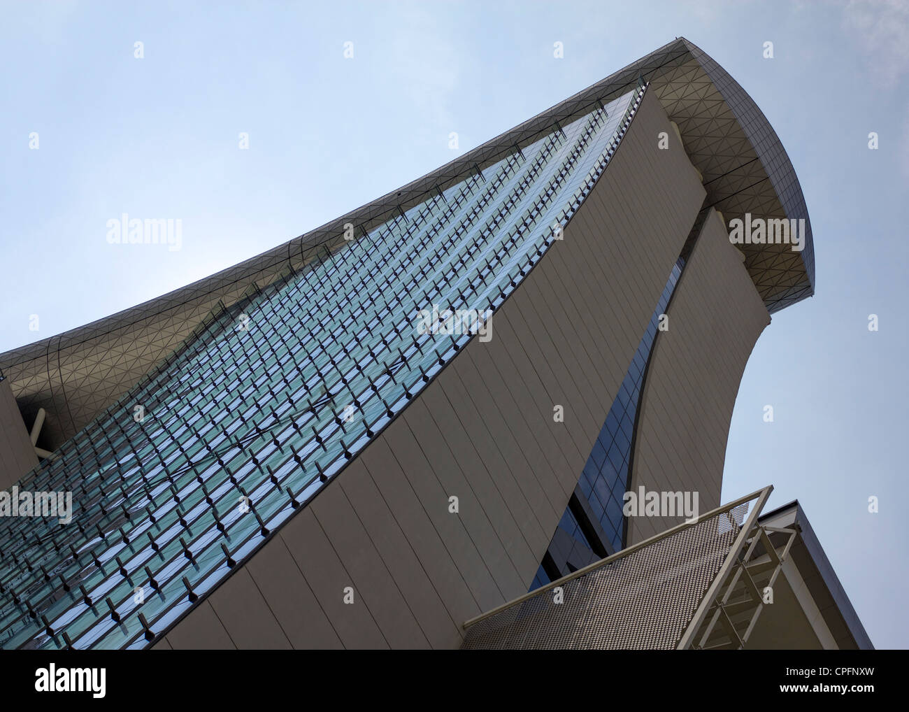 Ansicht der Skypark im Marina Bay Sands, Singapur. Ein modernes shopping, Hotel und Casino-Komplex. Stockfoto