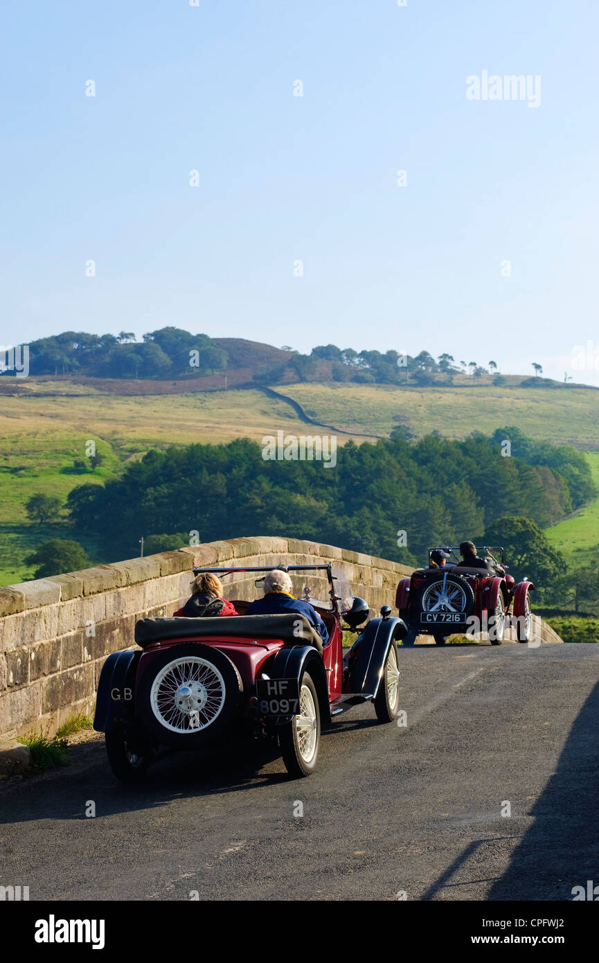 Oldtimer in der Nähe von Burholme Brücke Wald von Bowland Lancashire England Stockfoto