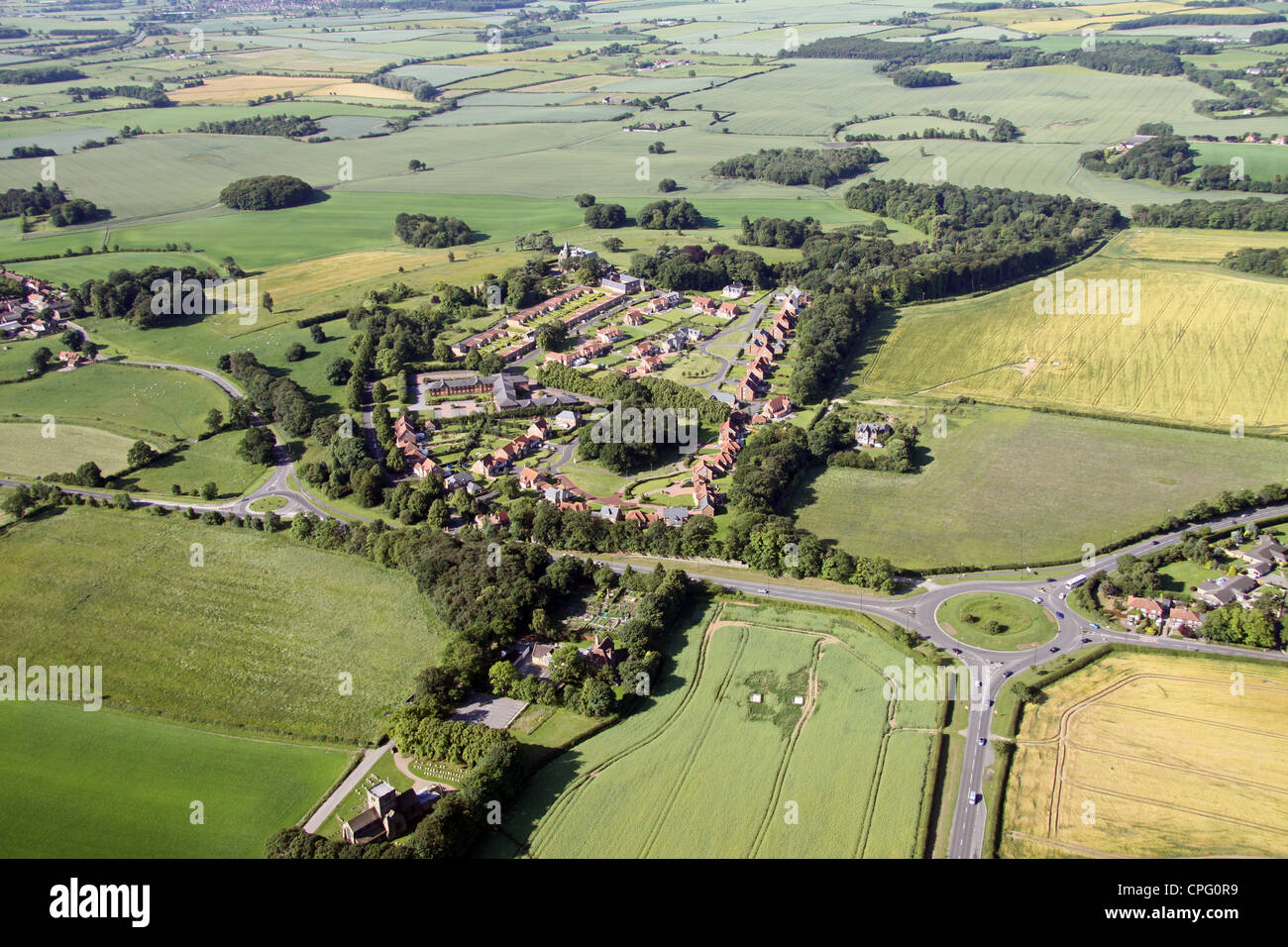 Luftaufnahme von einem neuen Gehäuse Entwicklung bei Nunthorpe, Middlesborough Stockfoto