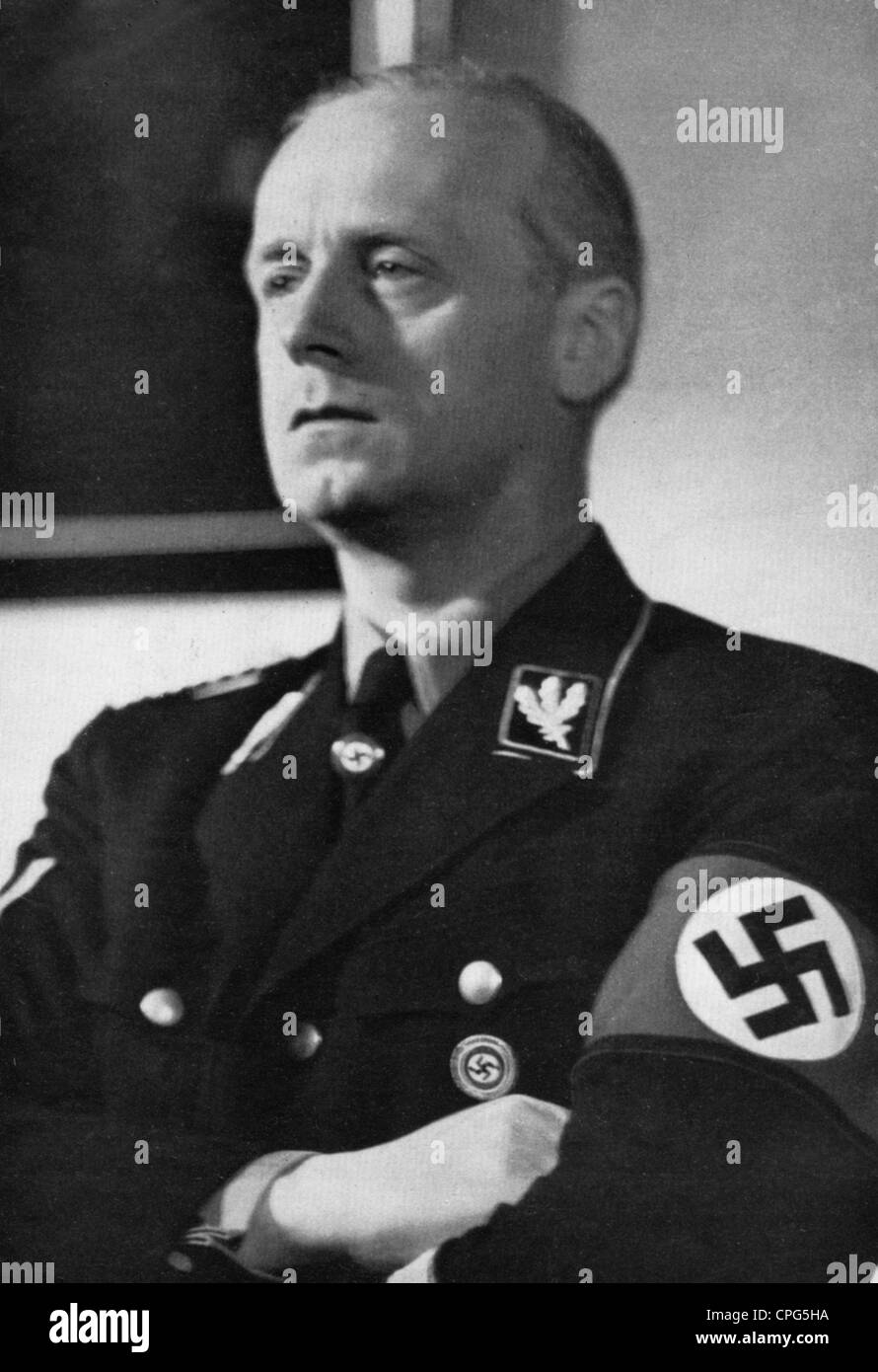 Ribbentrop, Joachim von, 30.4.1893 - 1.10.1946, deutscher Politiker (NSDAP), Außenminister 4.2.1938 - 8.5.1945, halbe Länge, SS-Uniform, ca. 1940, Stockfoto