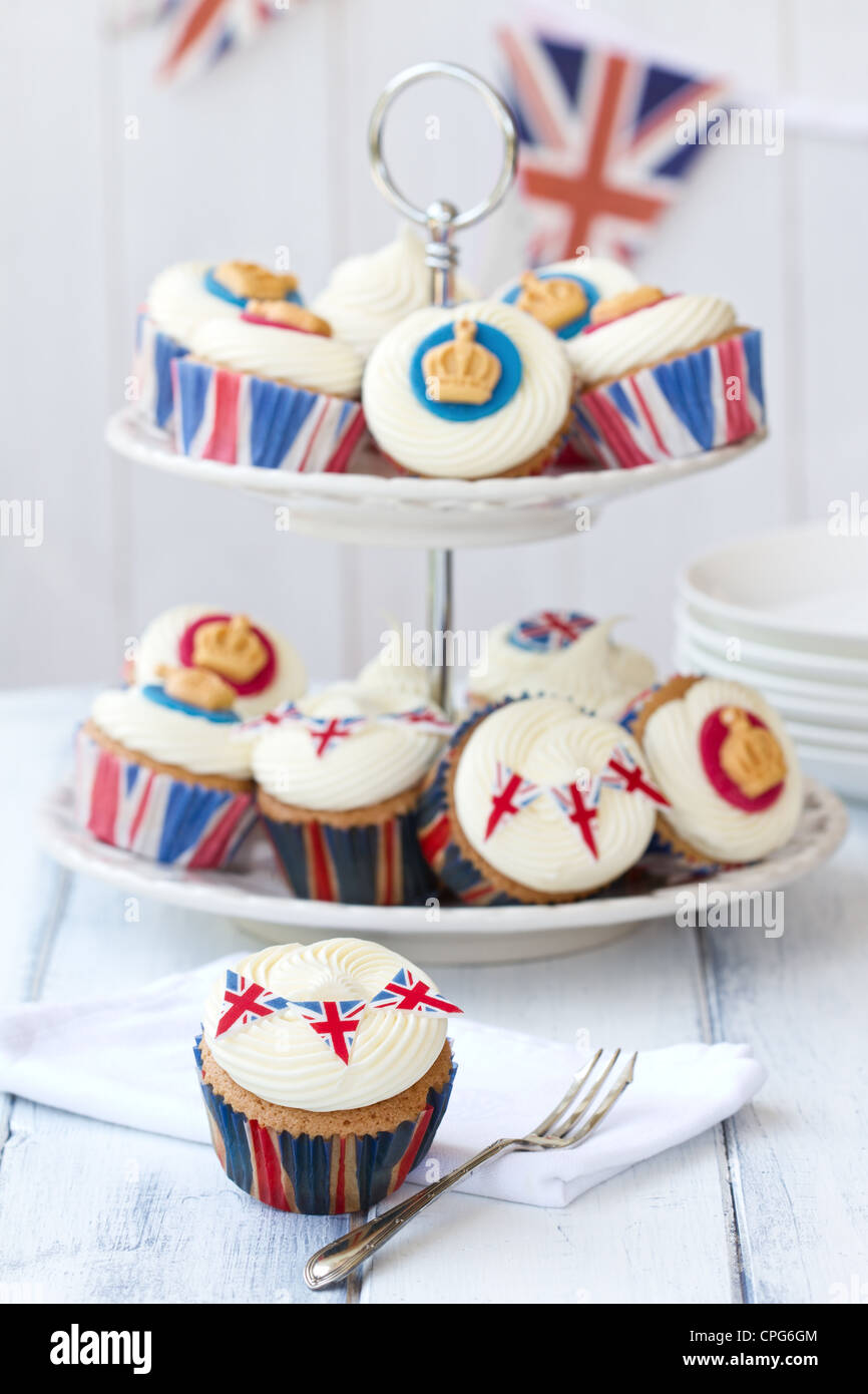 Diamond Jubilee cupcakes Stockfoto