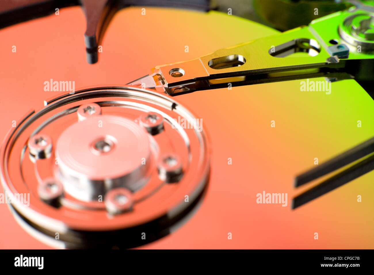 Computer Hard drive close up Stockfoto