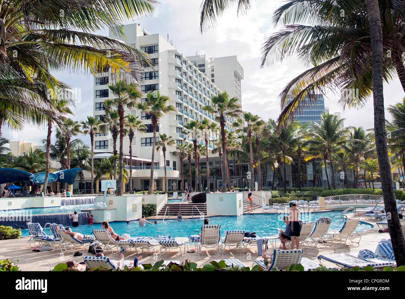 PUERTO RICO-Karibik resort Insel San Juan La Concha - Caribe Hilton Stockfoto