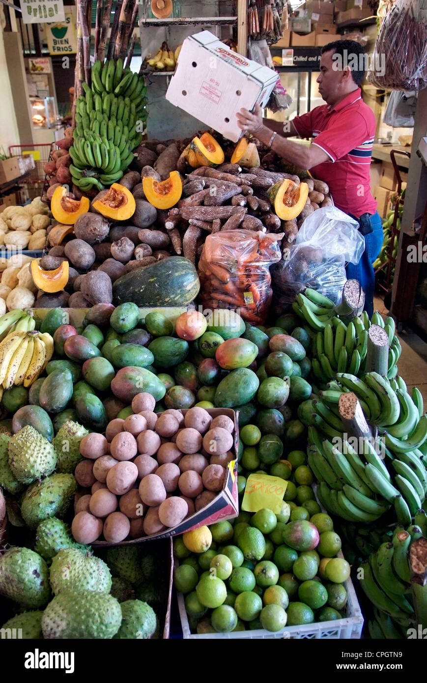 PUERTO RICO SAN JUAN Plaza Mercado Obst-und Gemüse Stockfoto